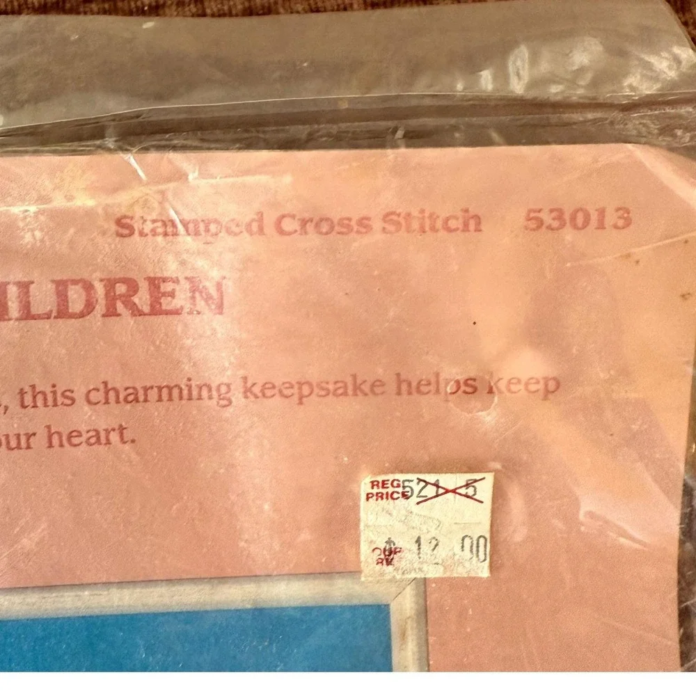Vtg Dimensions Our Grandchildren Stamped‎ Cross Stitch Kit 1988 New Deadstock
